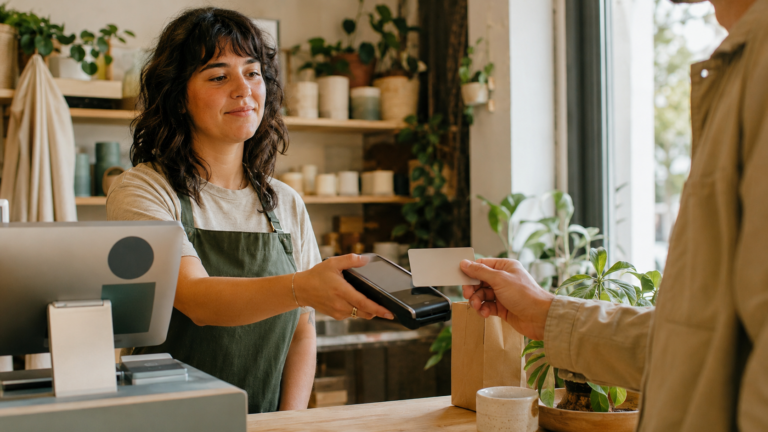 Small business owner reviewing a merchant cash advance offer